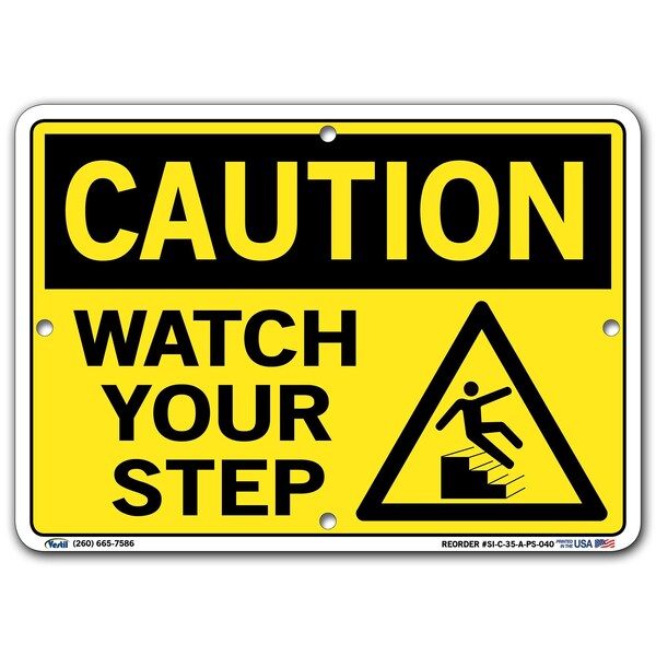 Polystyrene Sign, 7-1/2" H, 10-1/2" W, Polystyrene, Rectangle, English, SI-C-35-A-PS-040